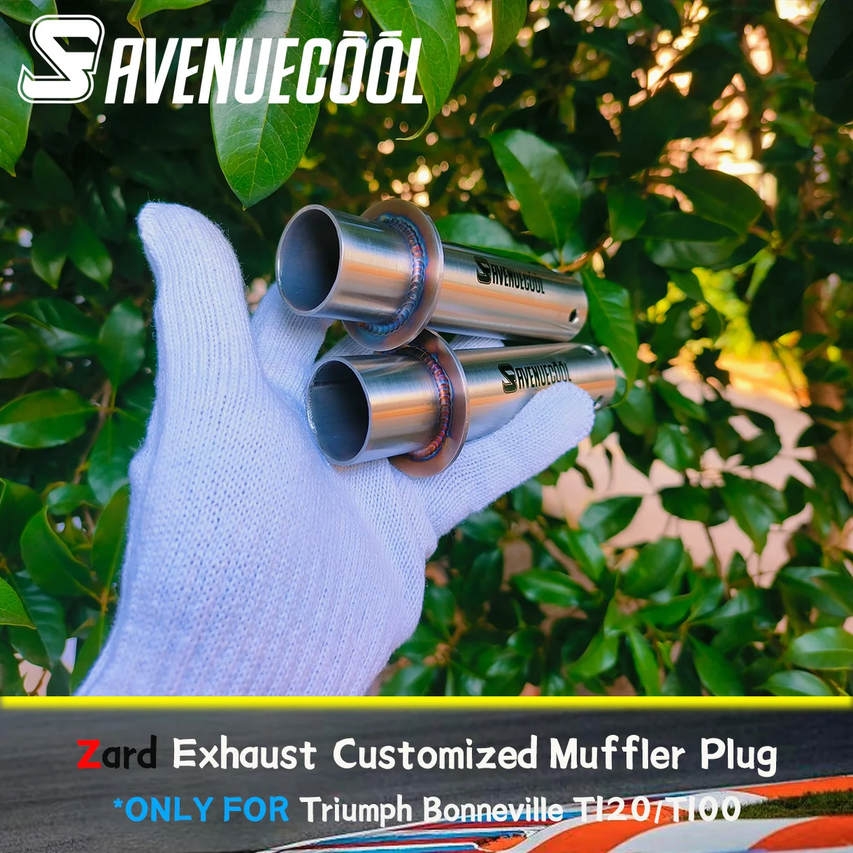 Avenuecool Triumph Bonneville T120/T100 tuyau d'échappement modifié moto bouchon de silencieux en acier inoxydable pièces de rechange modifiées