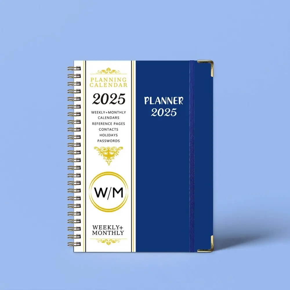 with Index Tags Coil 2025 Planner Notebook 365 Days Daily Plan A5 Agenda Notebook Diary Notepad Academic Weekly Agenda