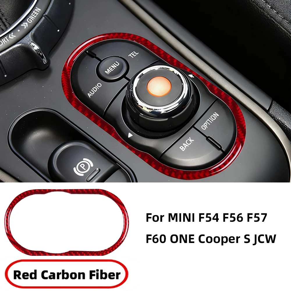 Carbon Fiber Car Multimedia Decorative Stickers For MINI ONE Cooper S JCW F54 F55 F56 F57 F60 Car Interior Personalized Modified