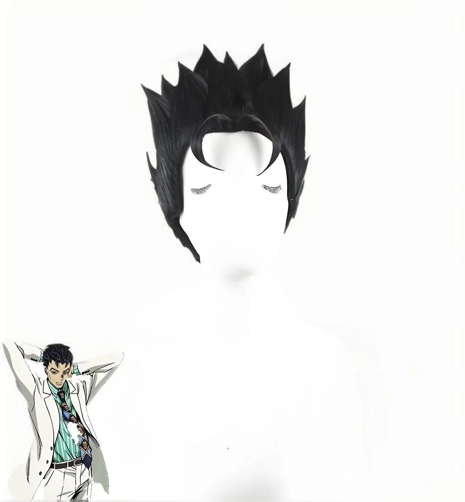 Anime Cosplay Wig Kira Yoshikage Kawajiri Kosaku JOJO Diamond is Unbreakable Heat Resistant Synthetic Hair 3