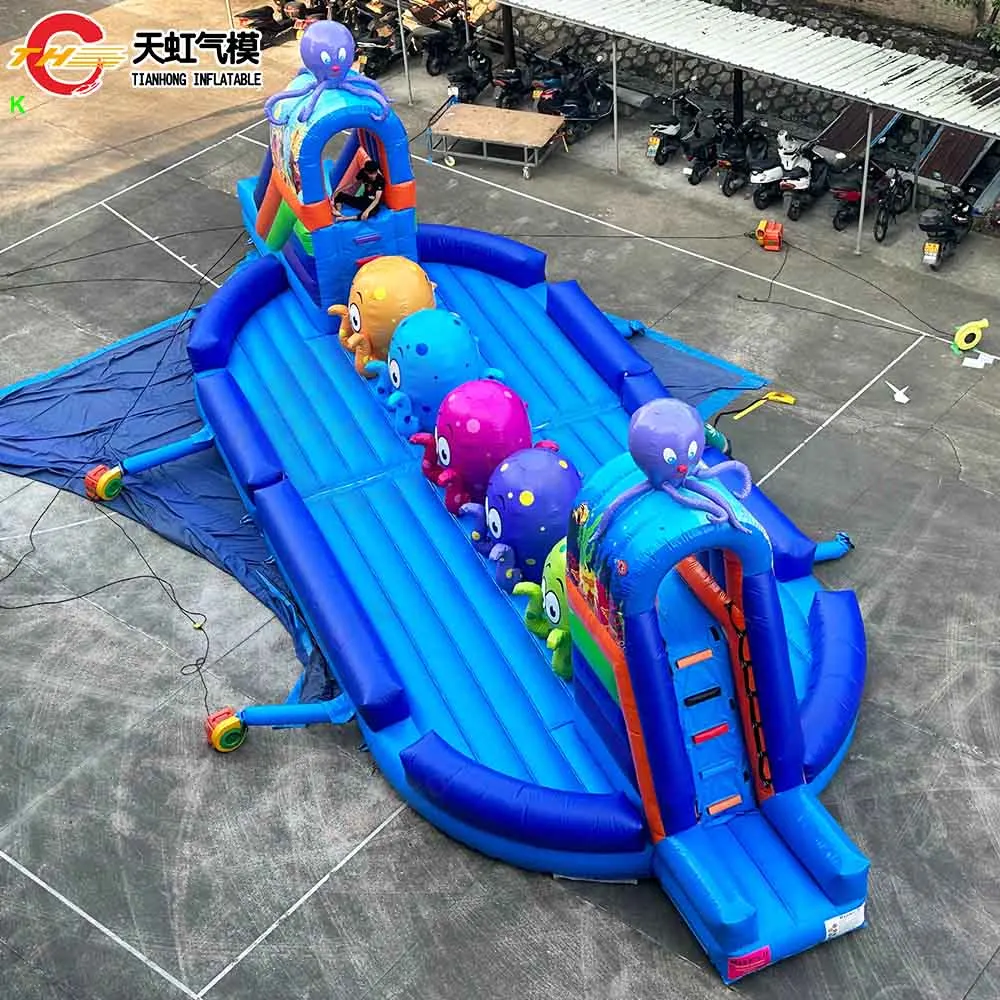 Pelotas inflables grandes de 17m, curso de obstáculos para saltar, juego deportivo de Carnaval para correr a la venta