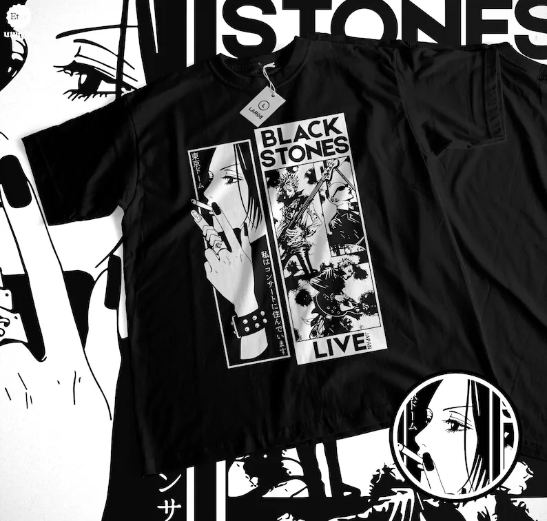 Unisex Black Stones Live Concert T-Shirt - Anime Band Tee