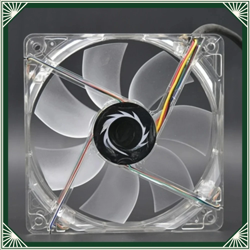 120mm Transparent LED Blue Light PC Case Cooling Fan Silent Axial Air Cooler For Thermaltake Tt