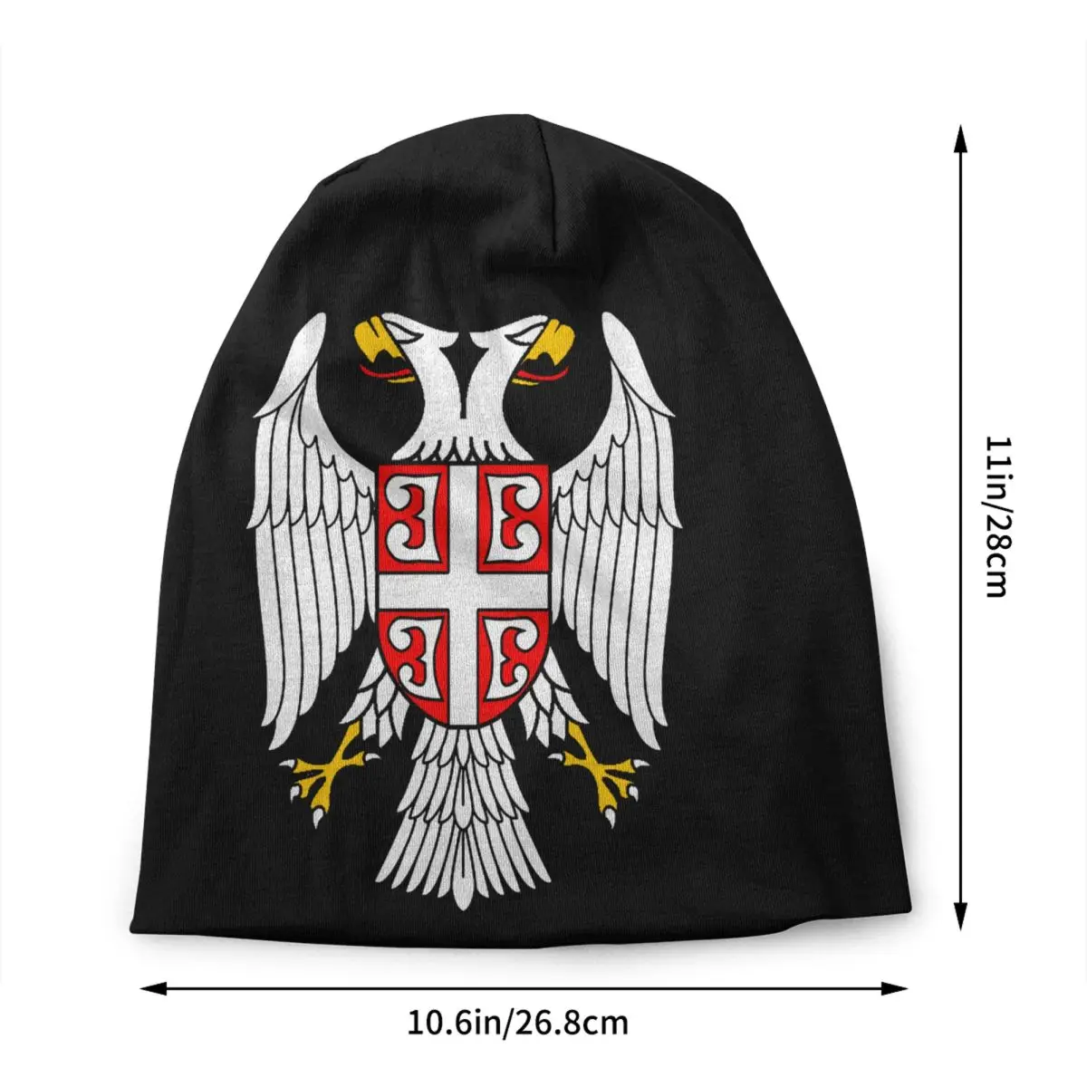 Custom Serbian Eagle Coat Of Arms Bonnet Hats Fashion Knitting Hat For Women Men Winter Warm Serbian Flag Skullies Beanies Caps