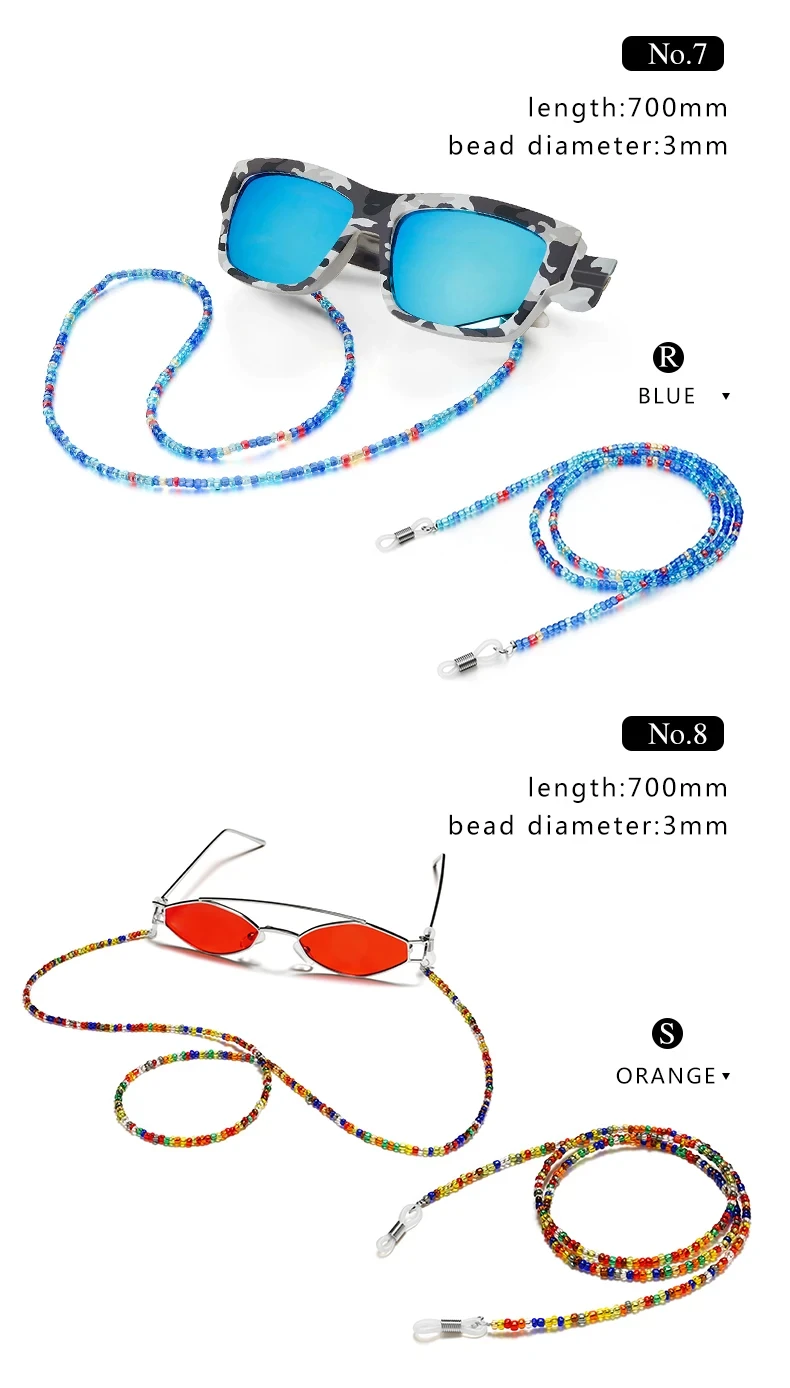 Brillenketten, verziert mit niedlichen bunten Premium-Perlen für Damen – Brillenkettenhalter, Brillenkettenschnüre – Detail 5