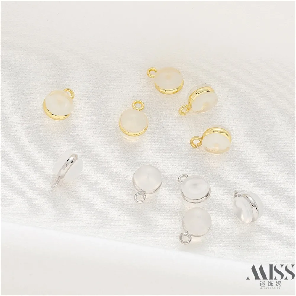 14K Pack Gold and Silver Ribbon Open Ring Burger Silicone Earplugs DIY Ear Plugs Stud Earplugs Plug Earrings Accessories