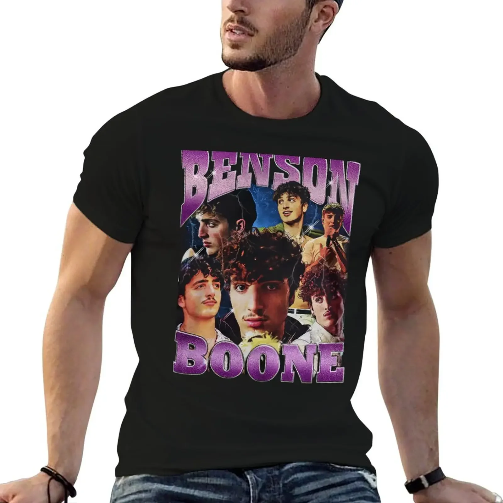 

Retro Benson Boone T-Shirt sports fans for a boy summer shirt gifts for boyfriend t shirts men