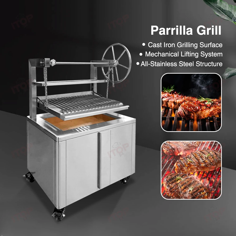 Stainless Steel Commercial Adjustable Height Grill for Restaurant Barbecue Intelligent Elevation