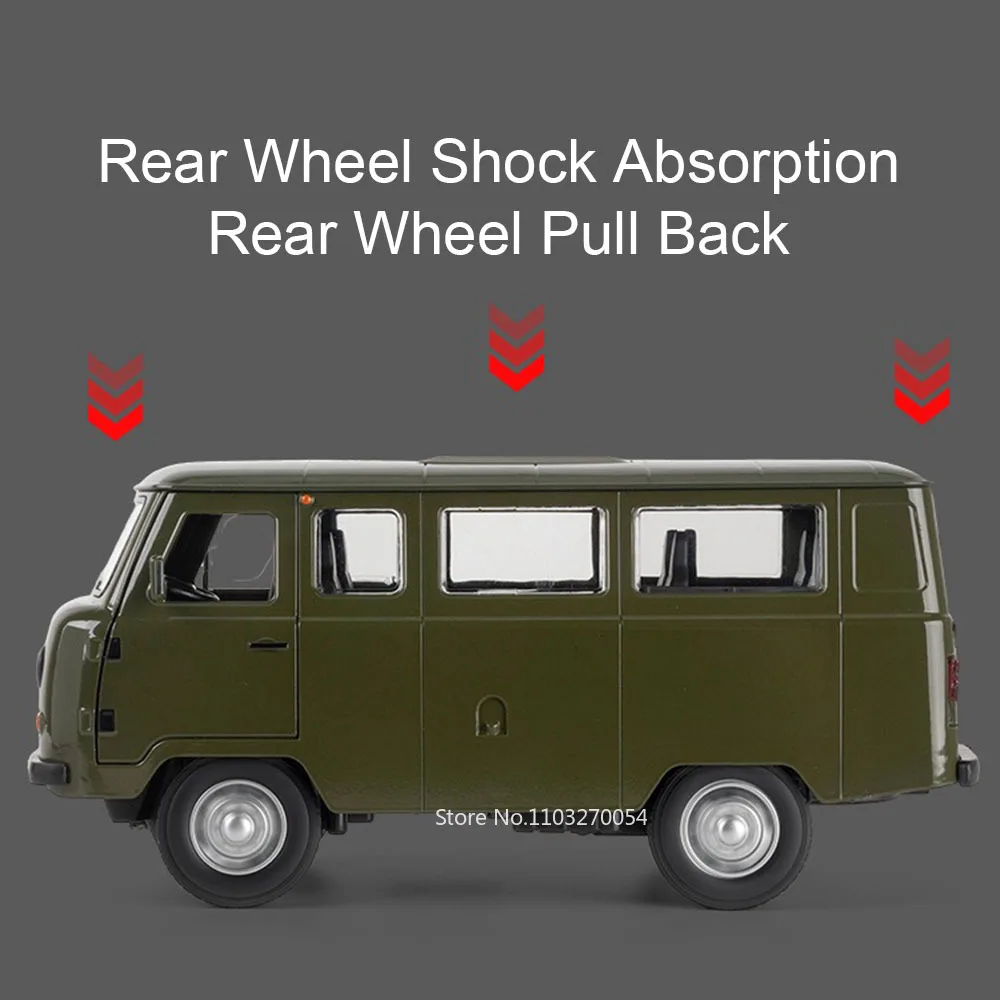 1:18 rússia liga uaz viajante caçador diecast modelo brinquedos carro spund luz puxar para trás 6 portas abertas veículos menino crianças presente ornamento