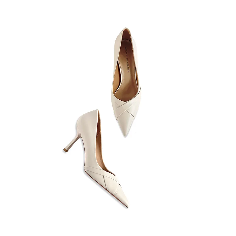 

Модные классические женские туфли на высоком каблуке на тонком каблуке, профессиональные женские туфли с острым носком и неглубоким носком, темпераментные женские туфли