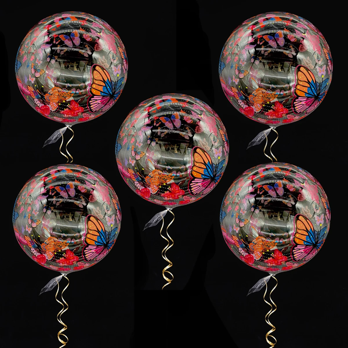 2/5/10/15 Popo-Ballons mit Schmetterlingsdruck, zur Dekoration von Geburtstagen, Hochzeiten, Jubiläen, Festen und Feiern – Detail 6