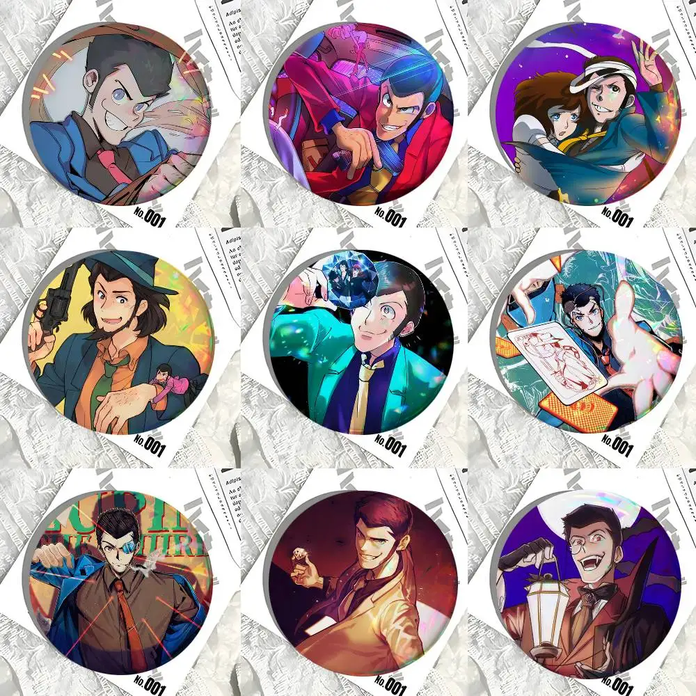 Anime Lupin The Third Round Badge Creative Brooch Clothing Backpack Accessories Lapel Pin