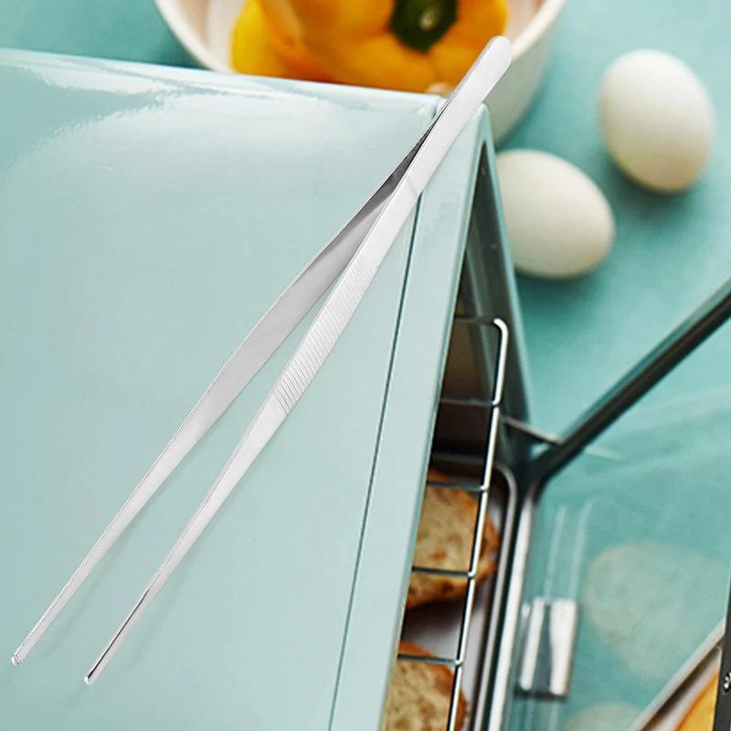 ملقط شواء 2 قطعة ملاقط المطبخ ملقط شواء الفولاذ المقاوم للصدأ طويل الشيف مشبك أطعمة شواء اللحوم لحوم البقر تونغ بار Bartending الملقط 30 سنتيمتر