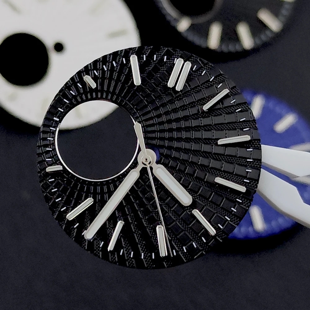 جديد 28.5 مللي متر NH38 قرص شعار مخصص ساعة رجالي قرص أخضر متوهج مناسب لملحقات ساعة الحركة NH38