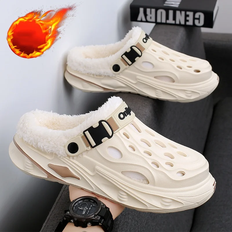 

Мужские хлопковые тапочки с носком, новый спортивный стиль, нескользящие, износостойкие, плюшевые тапочки, верхняя одежда, на флисовой подкладке, дышащие хлопковые сапоги