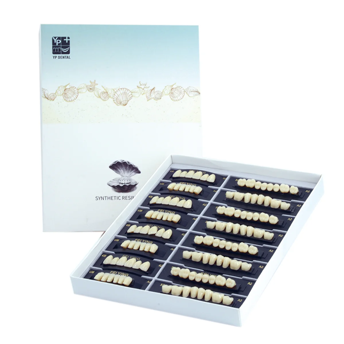 84 pçs/caixa dental resina sintética conjunto de dentes a2 a3 sombra de duas camadas acrílico dentadura boca cheia falso cuidados orais falso conjunto completo de dentes