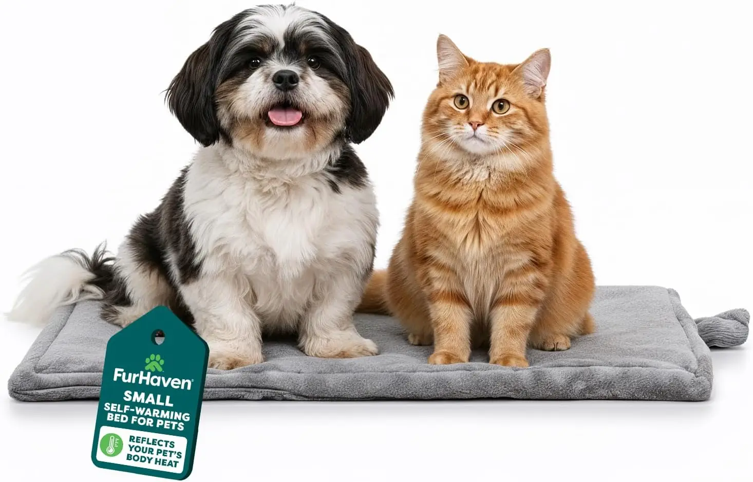 

Самонагревающийся коврик для кошек и собак, уютная плюшевая кровать из искусственного меха, машинная стирка, маленький размер, серый цвет