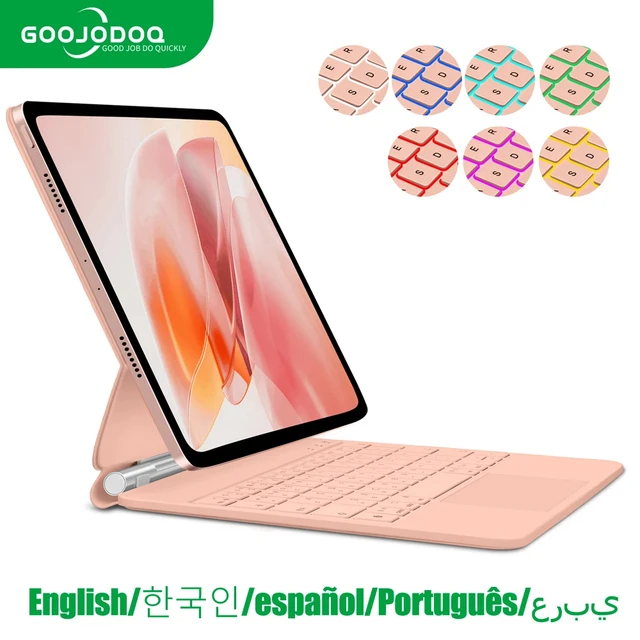 Goojjoq-iPad Pro用マジックキーボード、11インチ、第4世代、第2世代、ipad air 6、11、2024、air  4、5、フローティングサポート、Bluetooth