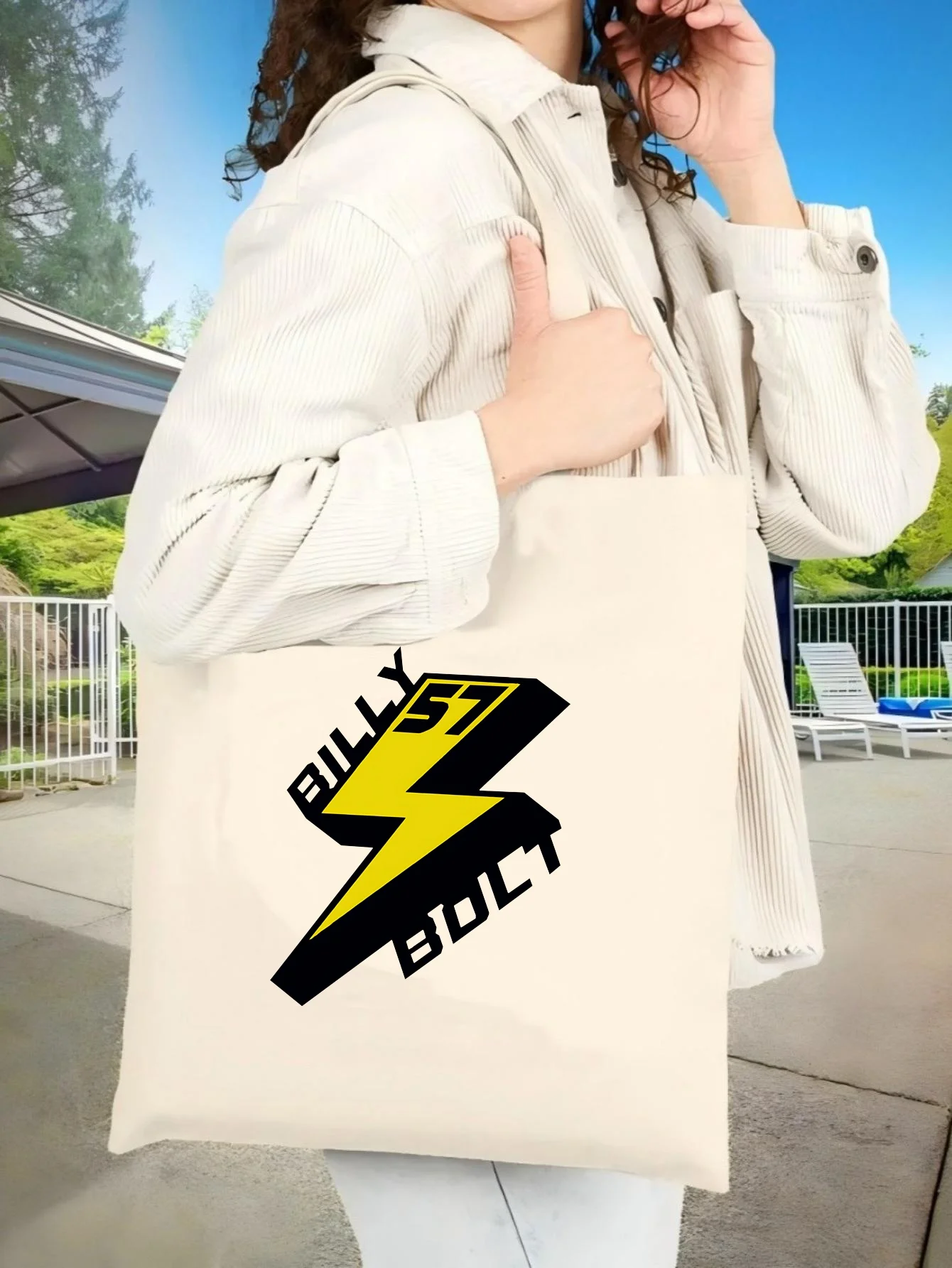 

Сумка-тоут Billy Bolt Mer Lighting Bolt 2026, новинка, унисекс, из холщовой ткани, вместительная, прочная, многоразовая, многофункциональная, на плечо