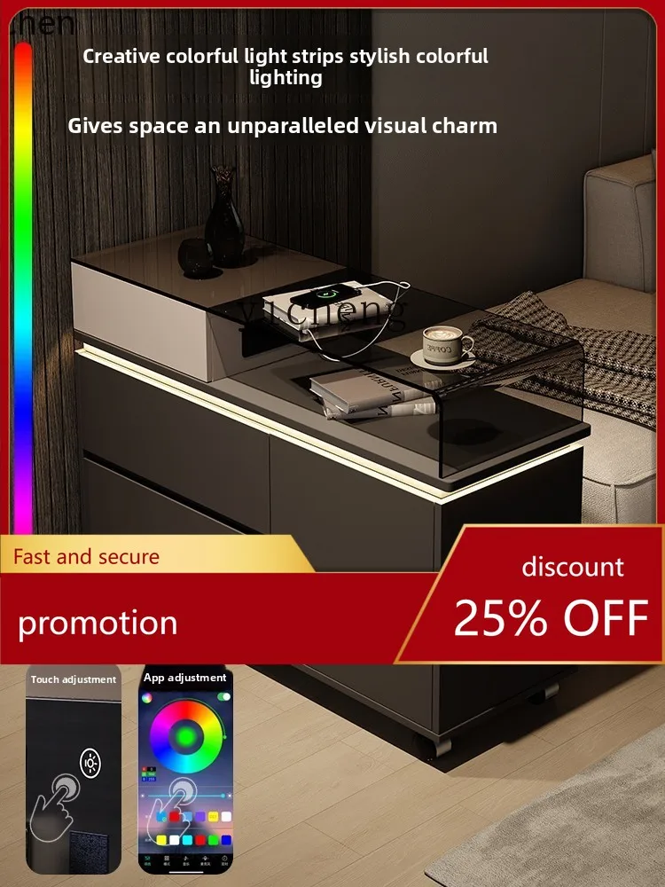 

YFY The side cabinet next to the XL creative sofa can move the small coffee table living room and household corner table.