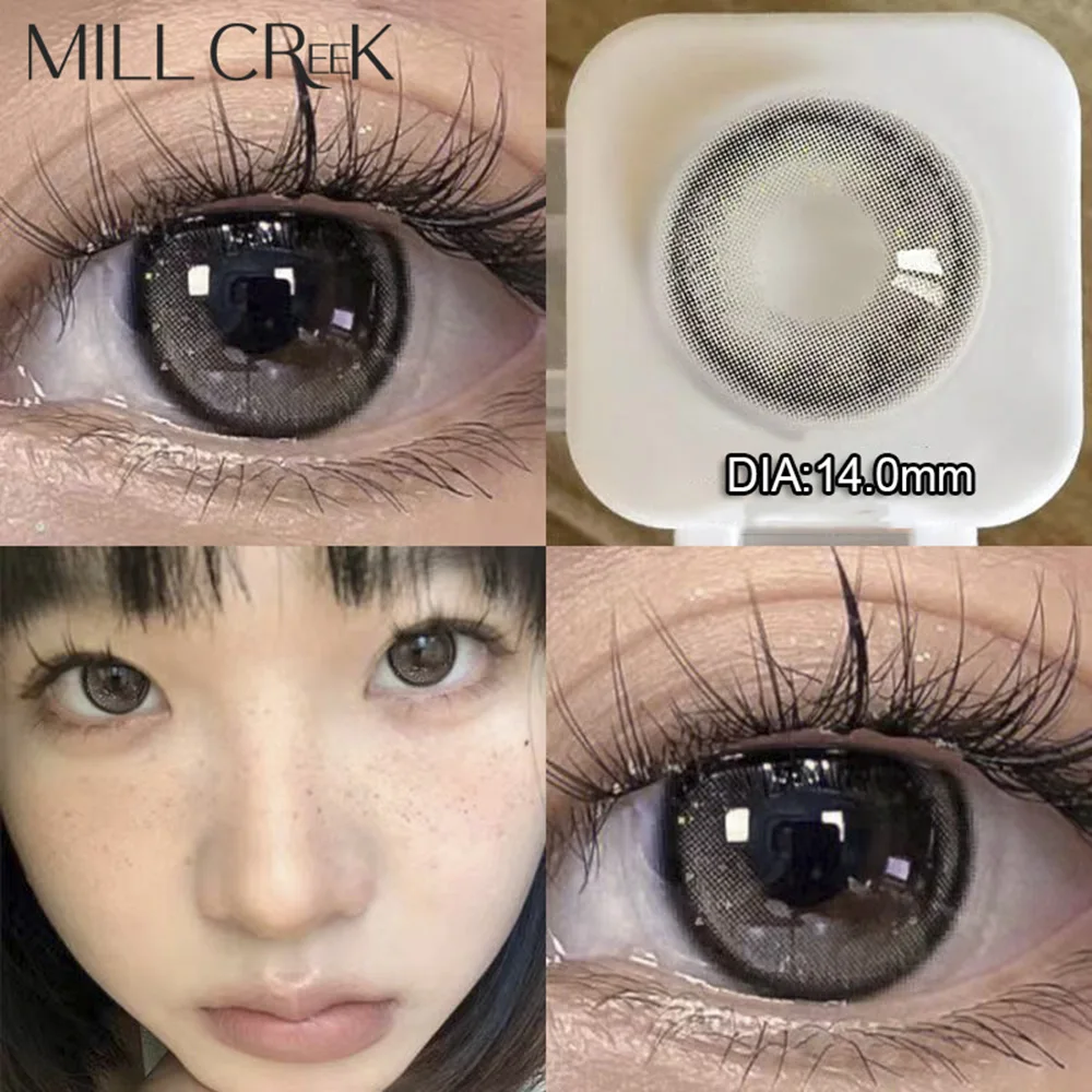 MILL CREEK 2Pcs Nature Color Contact Lenses with Myopia Diopter Eyes Contacts Lens Beauty Pupil Yearly Use Makeup Fast Shipping