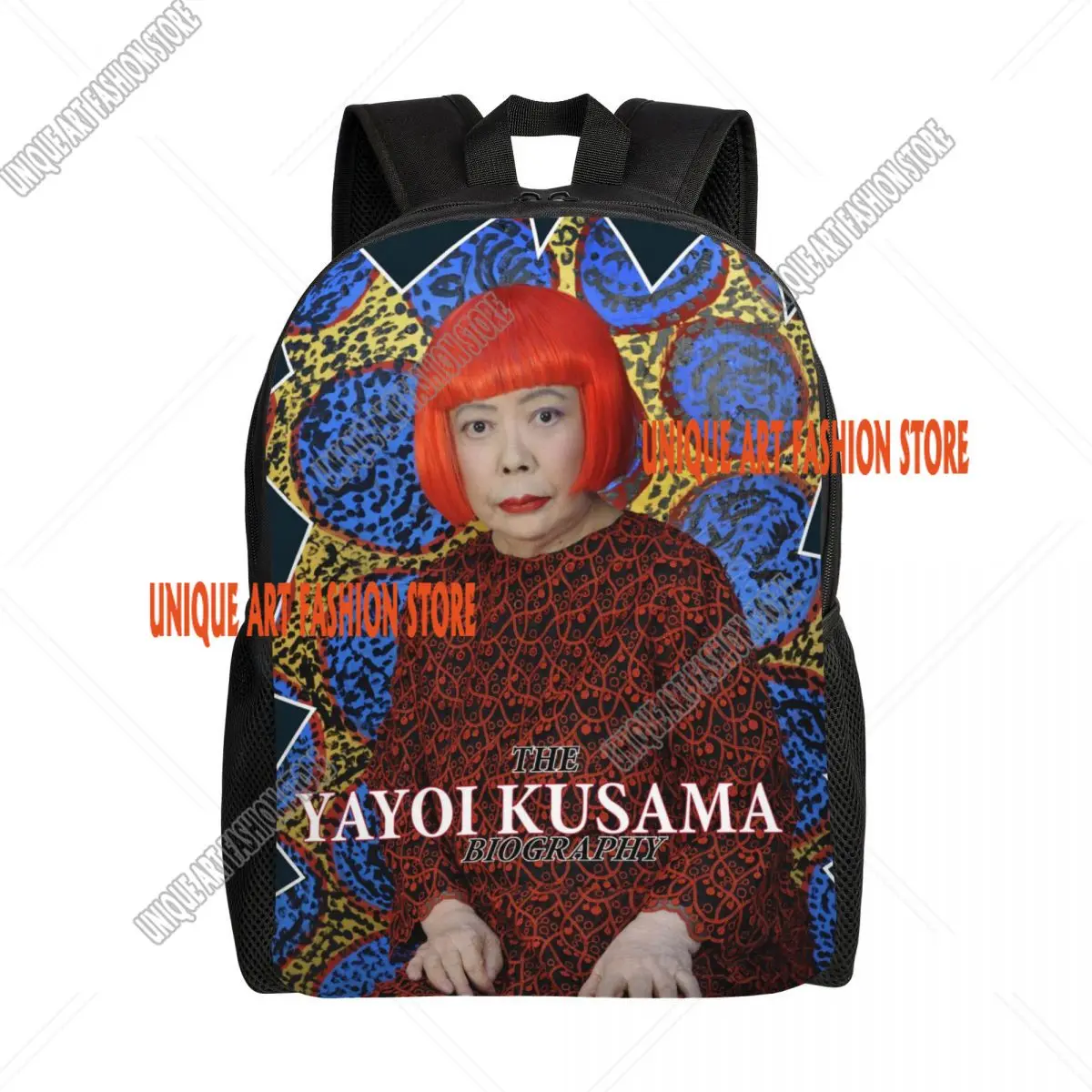 Yayoi Kusama Self-portrait Laptop Backpack Men Women Casual Bookbag for School College Students Bag