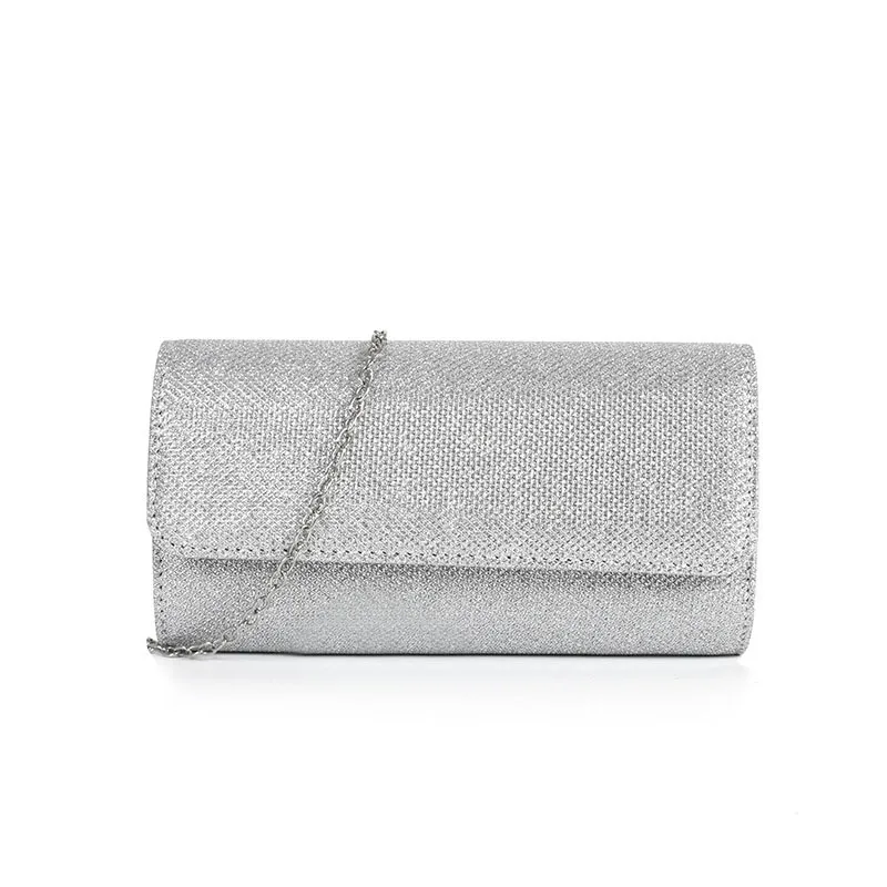 

Fashionable Clutches Bags New Versatile Makeup Clutch Women's Weddings Round-bottomed Metal Flip Top Dinner Chain Bag
