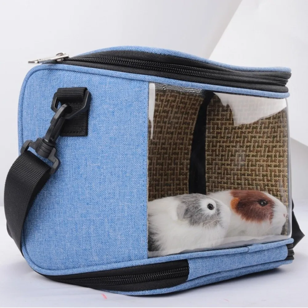 Breathable Mesh Pet Travel Bag Portable Large Capacity Pet Carrier Adjustable Straps Clear Window Hamster Carrying Bag Vet Visit view 2