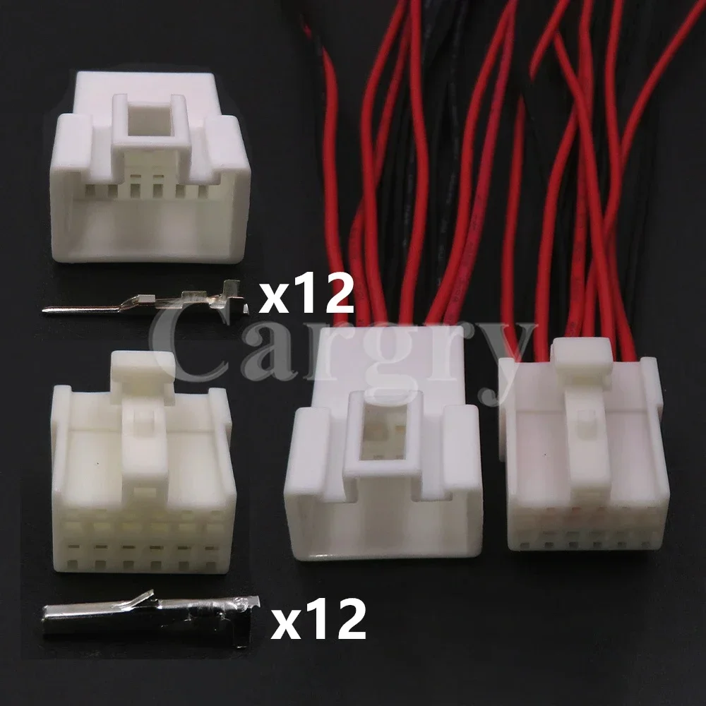 

1 Set 12P White Auto Male Female Docking Unsealed Socket 1.2 Series AC Assembly Car Wire Connector with Terminal