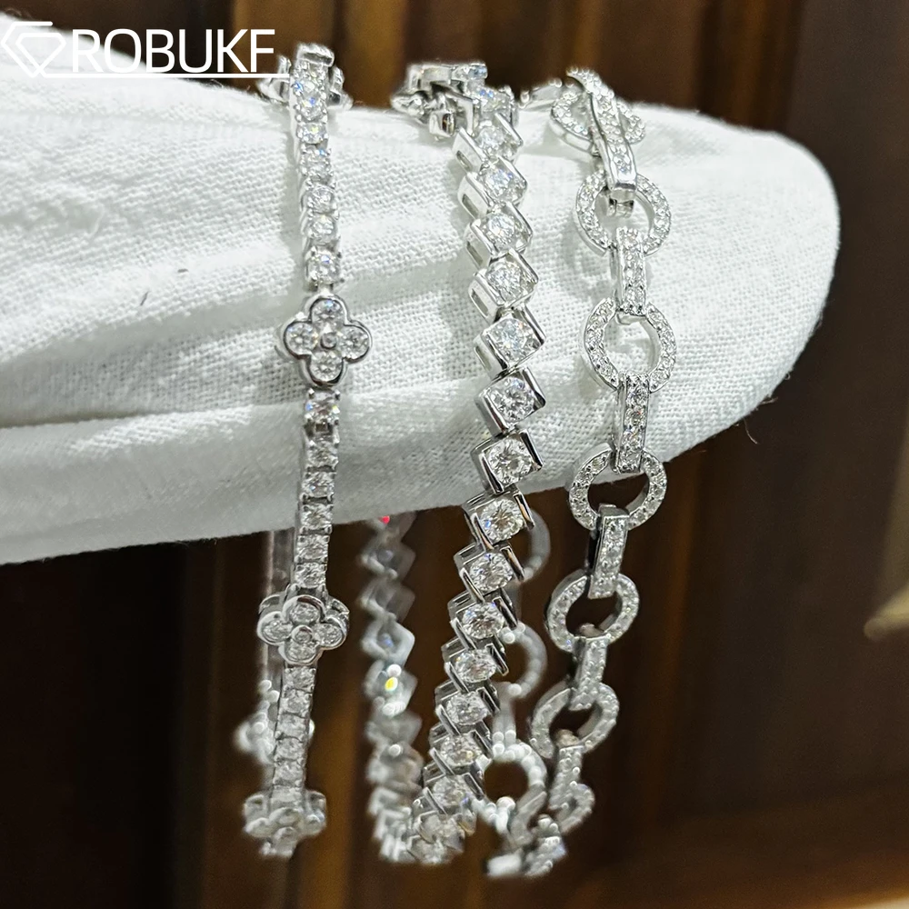 

D Color Full Moissanite Diamond Tennis Bracelet for Women Sparkling Lab Diamond 925 Sterling Silver Wedding Party Jewelry Gifts