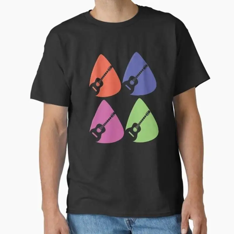 Guitars in Colorful Picks New Made Australia T-Shirt S-2XL