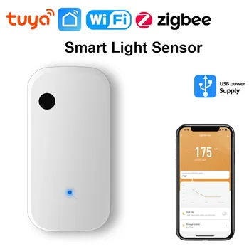 Tuya ZigBee WiFi 광 센서 스마트 홈 조명 센서 APP 연결 제어 밝기 감지기 조명 자동화