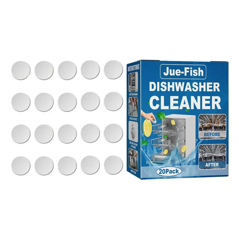 20 Pack Dishwasher Cleaner Deodorizer Dishwasher Detergent tablets Remove Limescale Integrated Premium Power kitchen supplies