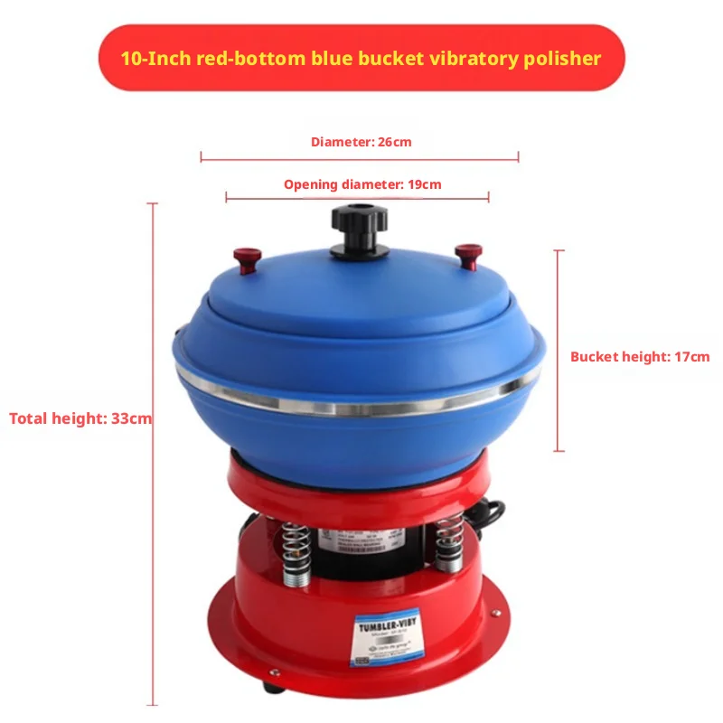 10 Inch Vibratory Polishing Machine, Small Vibration Rock Tumbler for Jewelry Stone Jade Agate Walnut 110V 220V