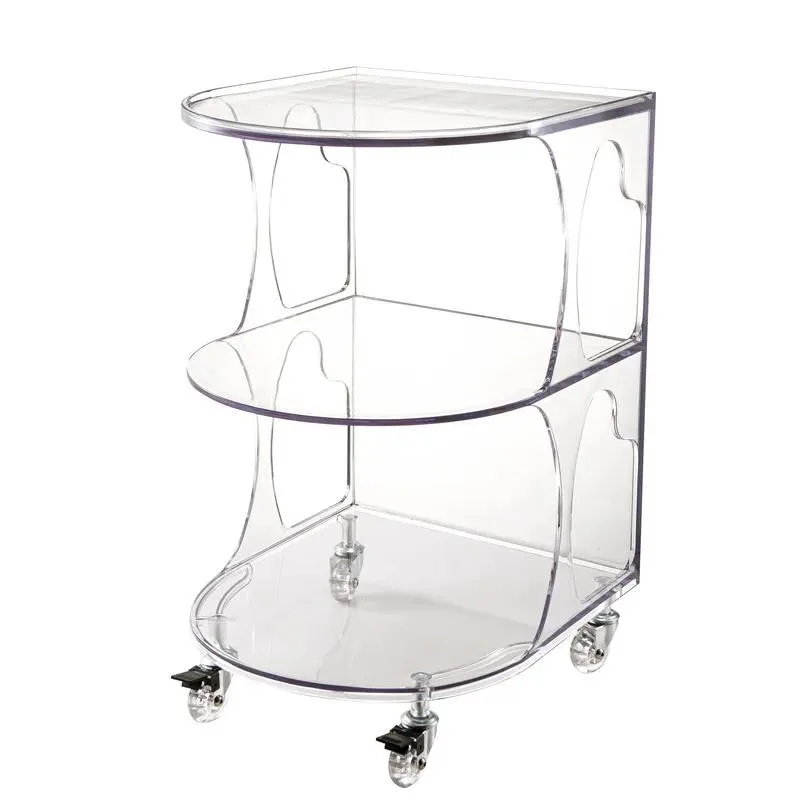 Movable Kitchen Storage Rack with Lockable Wheels Multi Layer Plastic Rolling Cart