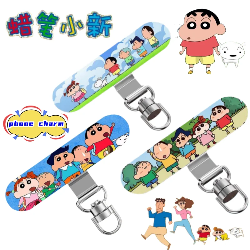 

Crayon Shin-chan Sakurada Nene Nohara Shiro creative cartoon mobile phone Buckle metal clip fixed connection rotatable gasket