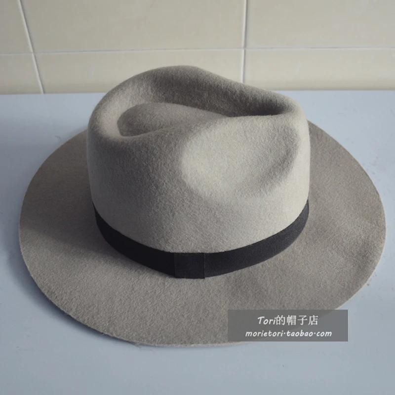 7cm Wool Wide Fedora Felt Bowler Hat ,Women Men Ladies Top Jazz Hat European American Church Cap Vintage Panama Sun Top Hat