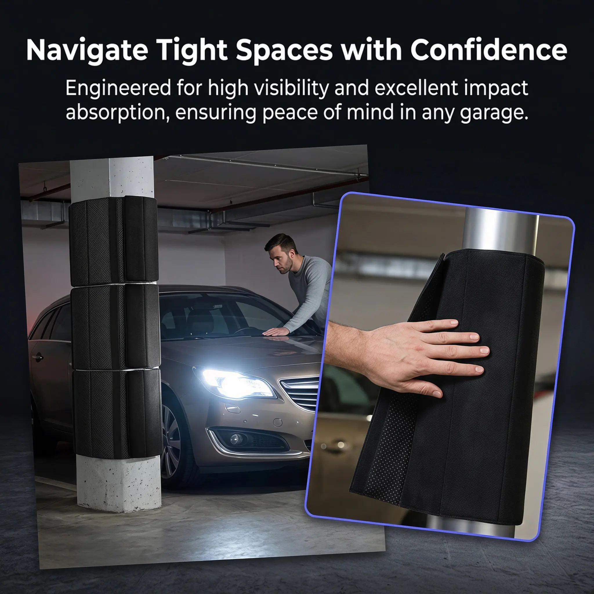 2Pcs Basement Garage Pole Protector Cushion Padding Parking Column Guard Collision Prevention Cover Basement Pole Cover