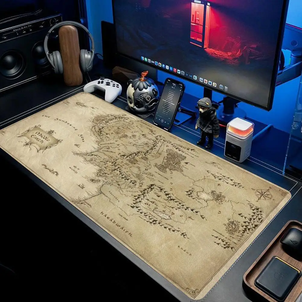 Ancient map of Middle-earth Large Mouse Pad XXL Gaming Desktop Carpet Laptop Desk mat Table Keyboard Accessories Rug 900X400