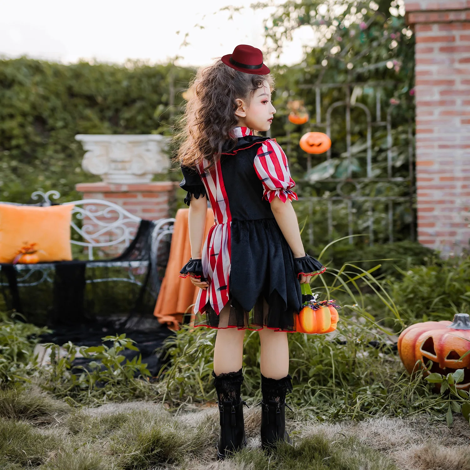 Costume per bambini di Halloween Clown Soul Cos Girls Dress Party Funny Dress Up Costume di carnevale