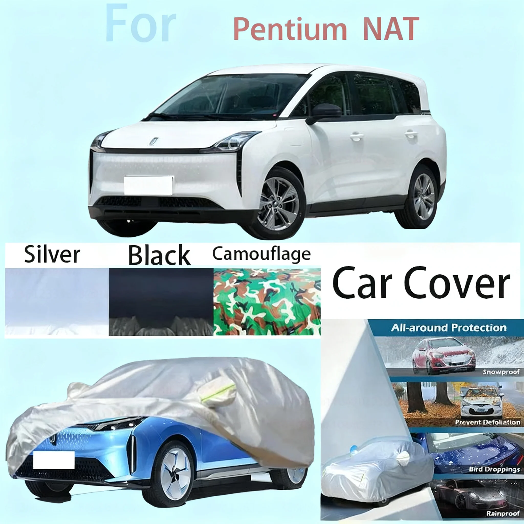 

Всесезонный автомобильный чехол, подходящий для Pentium NAT, пыленепроницаемый, снежный, устойчивый к ультрафиолетовому излучению, водонепроницаемый автомобильный чехол, автоаксессуары