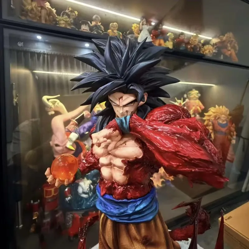 Anime DBZ SSJ4 Son Goku Figure - Super Saiyan 4 Goku PVC Model with Replaceable Hands and Red Lightning Effects Fans Collection view 3