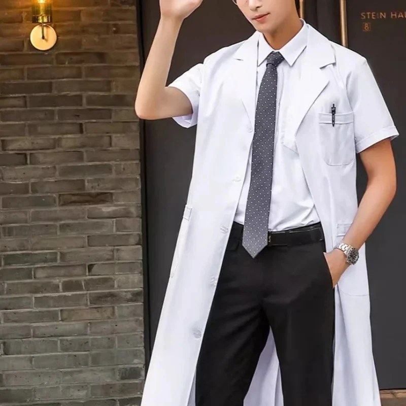 

Универсальный белый лабораторный халат, рабочая одежда для врачей с длинным рукавом, изоляционный халат с коротким рукавом для клиник, больниц и лабораторий