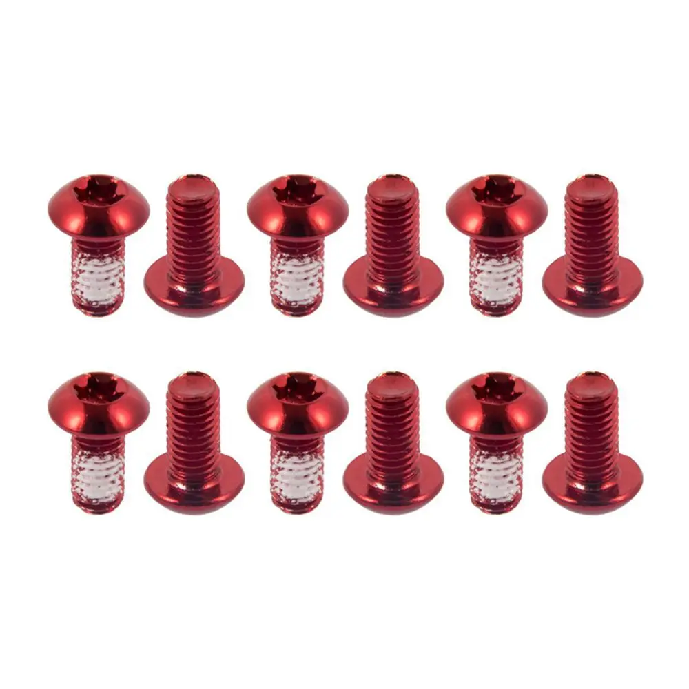 

12PC BicycleSDisc Brake Rotor Bolts M5x9mm Stainless Steel Highway Mountain Bike Disc Brake Rotor Fixing Screws Accessory Red