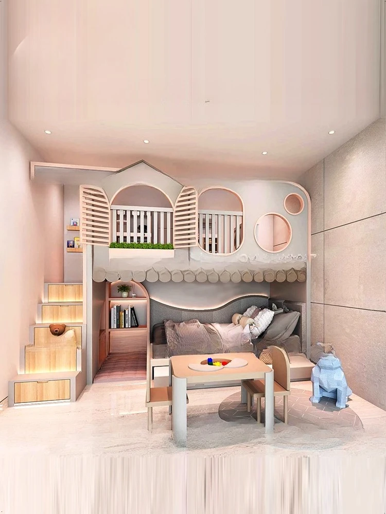 سرير الأطفال الإبداعي سرير منزل صغير، الأولاد والبنات على وخارج ب ed