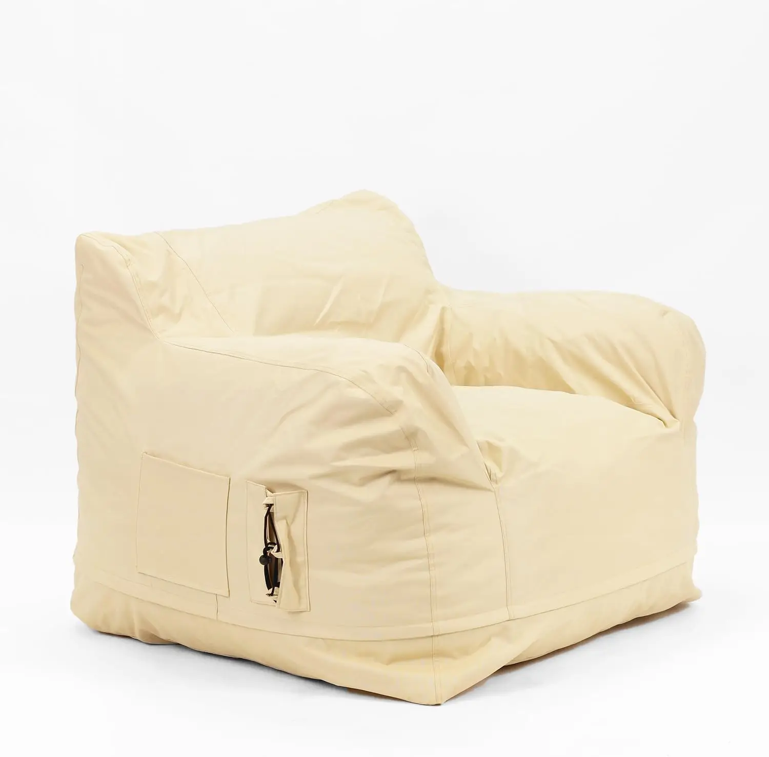 

Outdoor Foam Bean Bag Chair, Water-Repellent and Fading-Resistant Patio Floor Sofa, Beige
