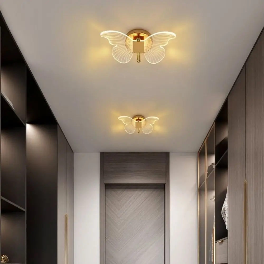 

Metal Acrylic LED Butterfly Wall Lamp Modern Tricolor Adjustment Wall Light Sconces Elegant Creative Bedside Lamp