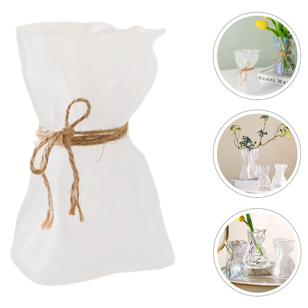 

Irregular Clear Glass Vase Decorative Hydroponic Flower Planter for Real Flowers Simulation Plants Simple Design