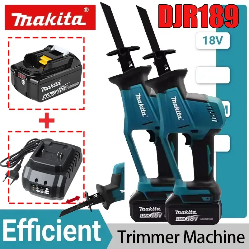 

Аккумуляторная бесщеточная сабельная пила Makita DJR189 для резки дерева и металла с зарядным устройством