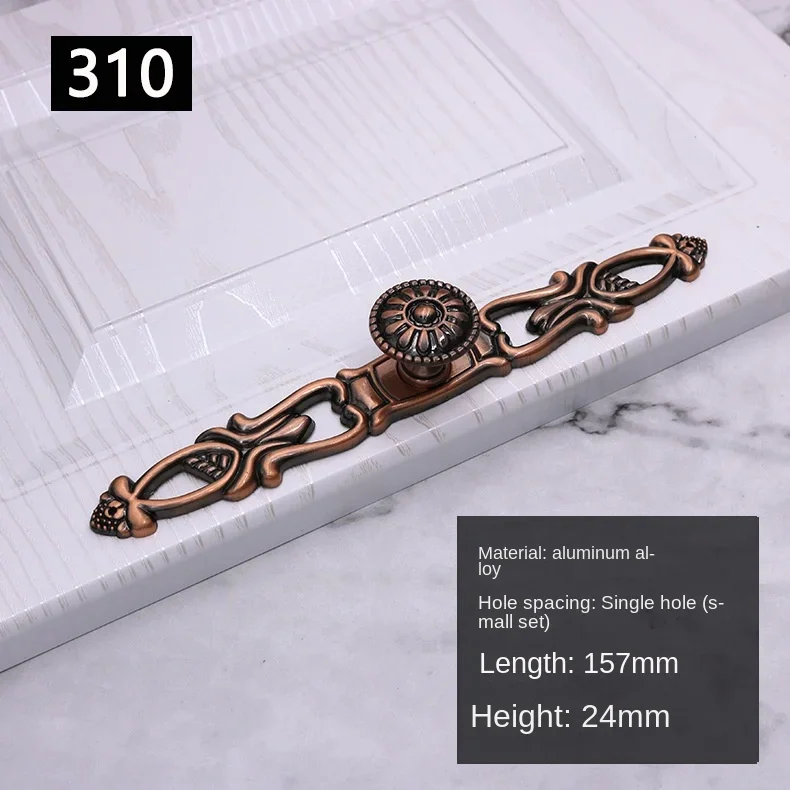 2Pc Simple European Wardrobe Qinggu Single Hole Aluminum Alloy Handle Cabinet Door Handle Antique Drawer Furniture Hardware